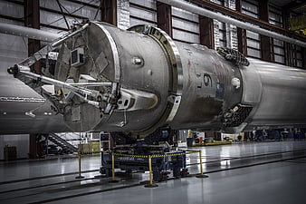 SpaceX Interstage Module in Assembly Hangar