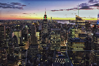 New York City Skyline at Dusk with Empire State Building