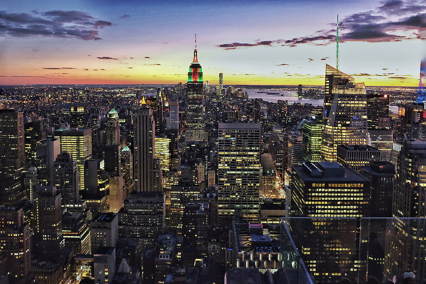 New York City Skyline at Dusk with Empire State Building