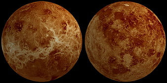 Venus Planet Hemispheres Front and Back View in Space