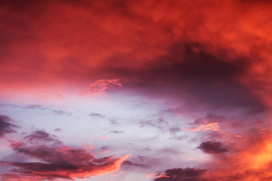 Dramatic Red and Purple Clouds at Dusk
