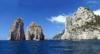 Faraglioni di Capri Rock Formations in Mediterranean Sea