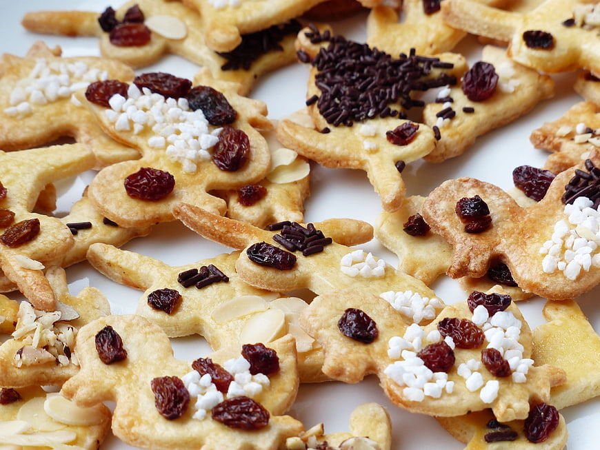 Homemade Easter Bunny Cookies with Raisins and Sprinkles