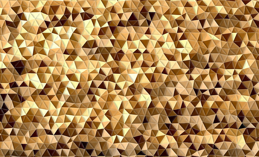 Abstract Geometric Mosaic Pattern In Gold And Brown Tones