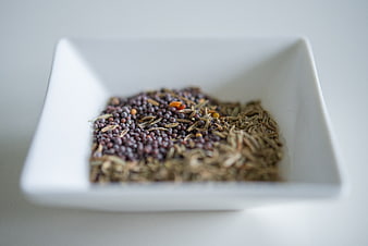 Mixed Spices in White Square Bowl