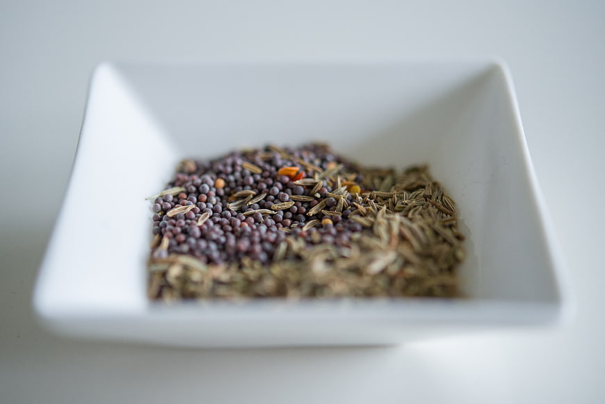 Mixed Spices in White Square Bowl