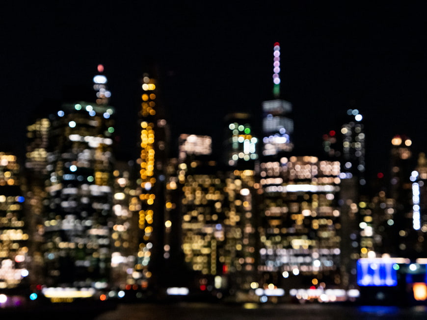 Abstract Bokeh City Skyline at Night