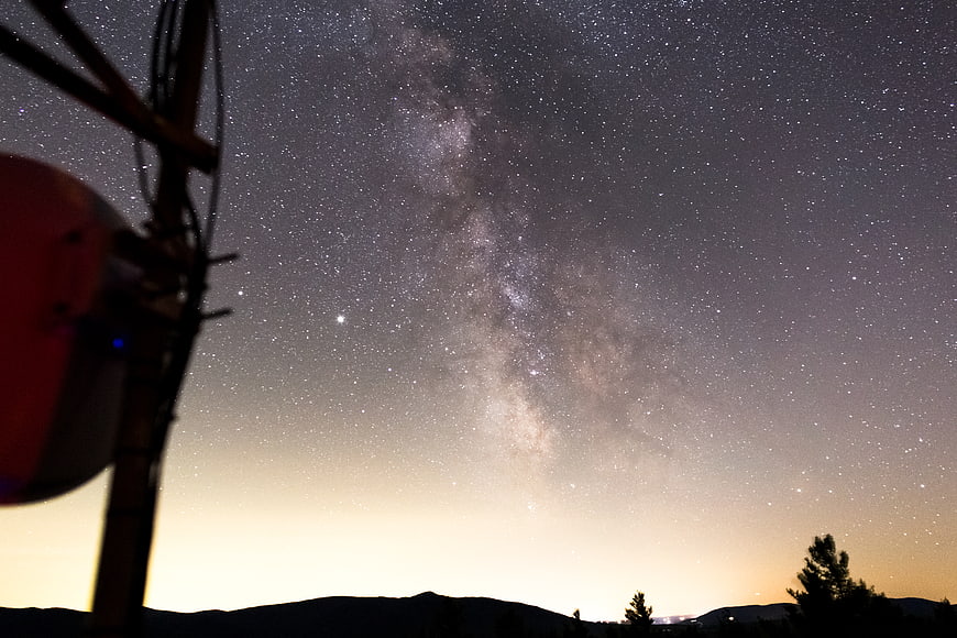 Milky Way Galaxy Night Sky with Silhouette Landscape
