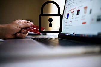 Secure Online Shopping Concept With Credit Card And Lock Icon