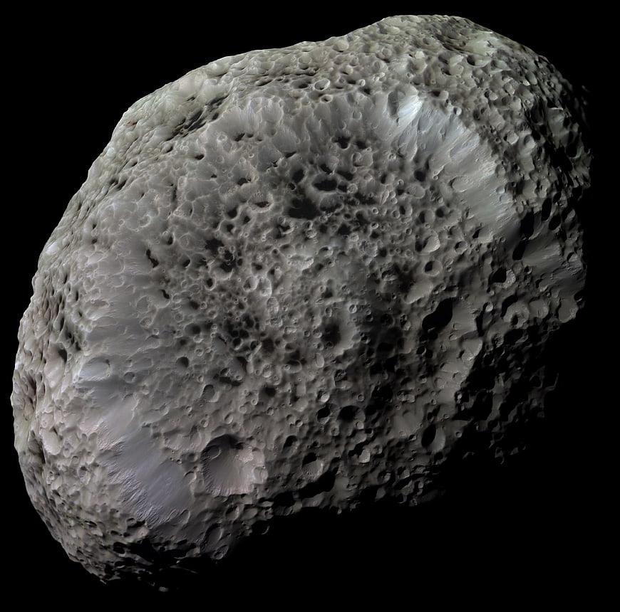 3D Render of Cratered Asteroid Surface in Space