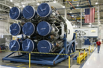SpaceX Raptor engines on Starship prototype in factory