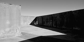 Abstract Concrete Architecture with Sharp Shadows