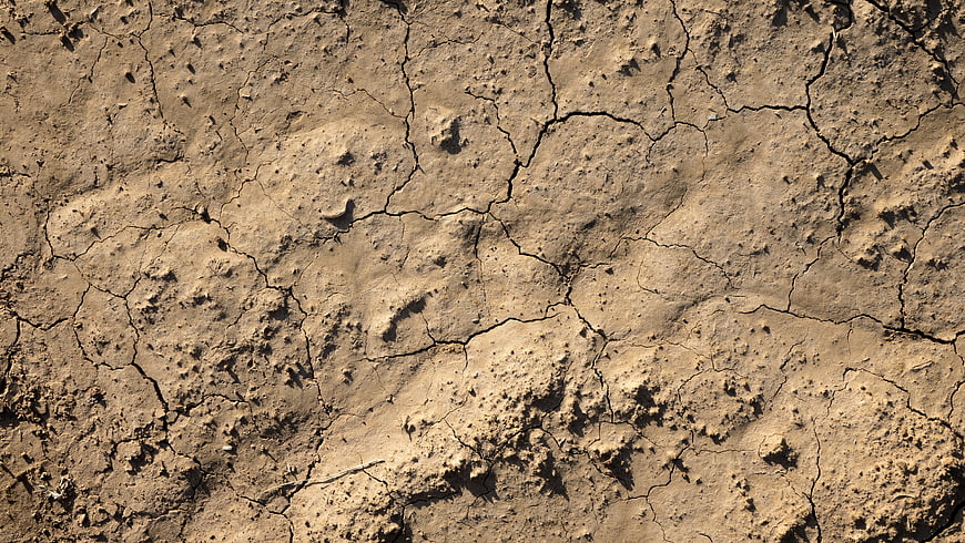 Close-up texture of dry cracked earth and soil