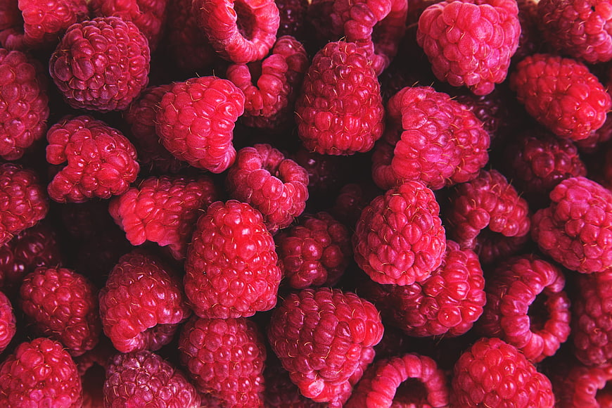 Close-up of Fresh Red Raspberries
