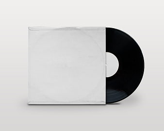 Blank Vinyl Record Sleeve Mockup with Black Disc
