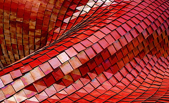 Abstract Red Geometric Architectural Pattern