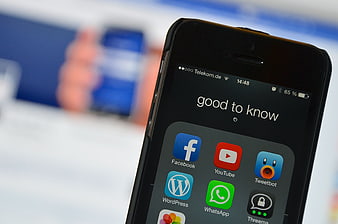 Smartphone Screen with Social Media App Icons