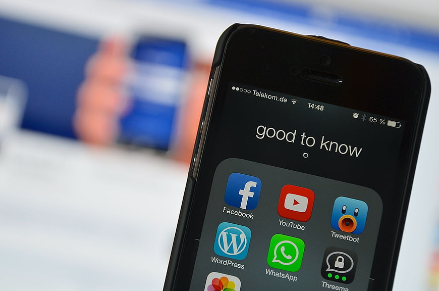 Smartphone Screen with Social Media App Icons