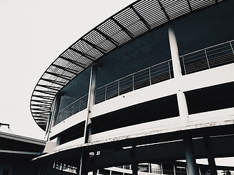 Modern Stadium Architecture With Curved Roof Structure