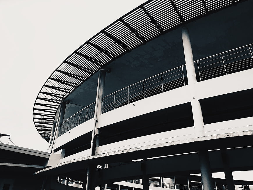 Modern Stadium Architecture With Curved Roof Structure