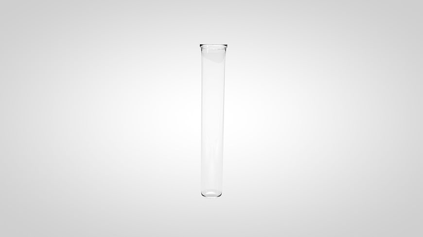 Empty Glass Test Tube Isolated On White Background