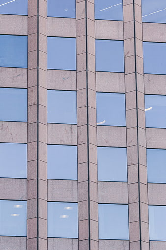 Modern Office Building Facade with Glass Windows