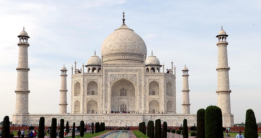 Front View of Taj Mahal in Agra, India