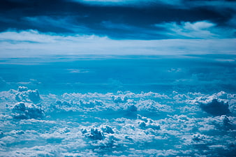 Aerial View of Blue Sky and White Clouds