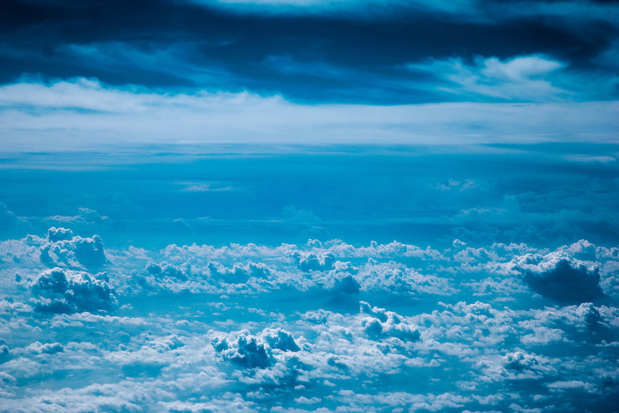 Aerial View of Blue Sky and White Clouds