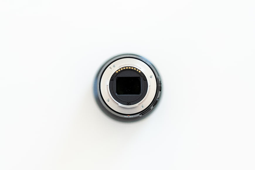 Camera lens mount isolated on white background