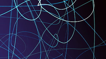 Abstract Blue Laser Light Lines on Dark Background