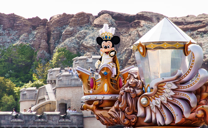 Mickey Mouse in Royal Costume on Parade Float at Tokyo DisneySea