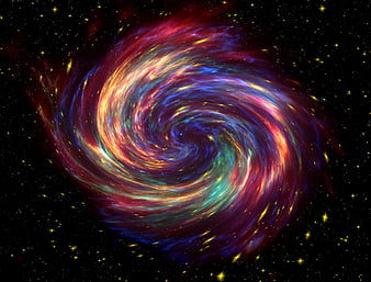 Vibrant Colorful Spiral Galaxy in Deep Space