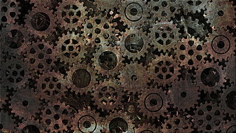 Rusty Vintage Metal Gears Background Texture