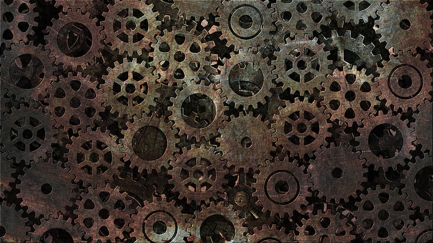 Rusty Vintage Metal Gears Background Texture