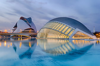 City of Arts and Sciences Valencia Spain at Dusk