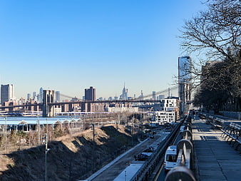 Brooklyn Bridge and Manhattan Skyline from DUMBO Park