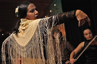 Passionate Flamenco Dancer Performing on Stage