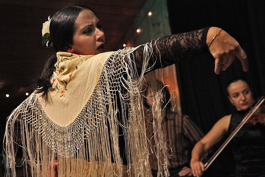 Passionate Flamenco Dancer Performing on Stage