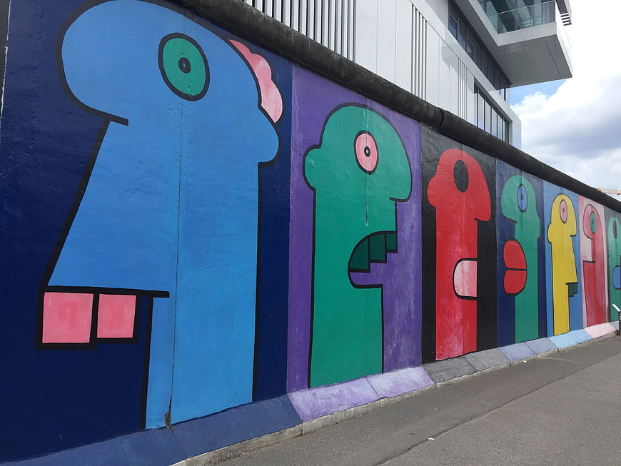 Colorful Abstract Alien Mural on Urban Wall
