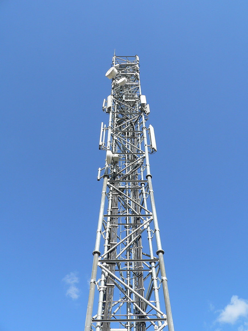 Telecommunications Tower Against Blue Sky