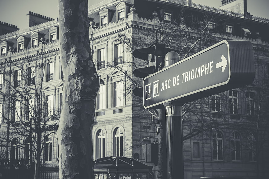 Arc de Triomphe Street Sign in Paris
