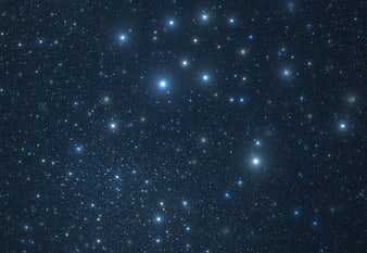 Deep Blue Starry Night Sky Background With Glowing Stars
