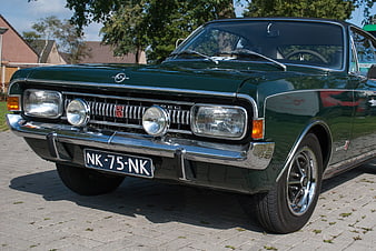 Classic Green Opel Rekord GS Vintage Car