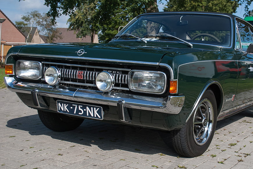 Classic Green Opel Rekord GS Vintage Car
