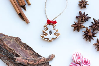 Christmas gingerbread cookie ornament with cinnamon and spices