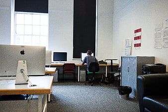 Student Working On Computer In University Computer Lab
