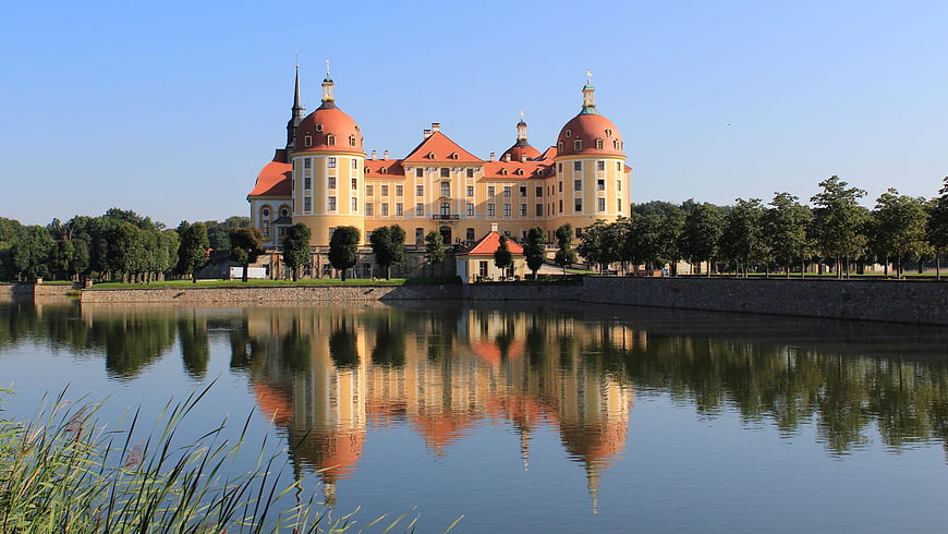Moritzburg Castle Reflection in Lake, Saxony, Germany