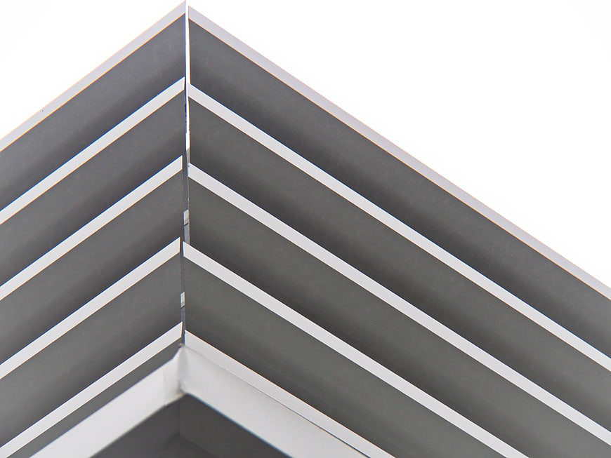 Abstract Gray Roof Ventilation Louvers Close-Up