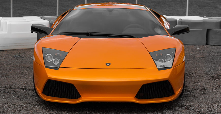 Front View of Orange Lamborghini Murcielago Supercar